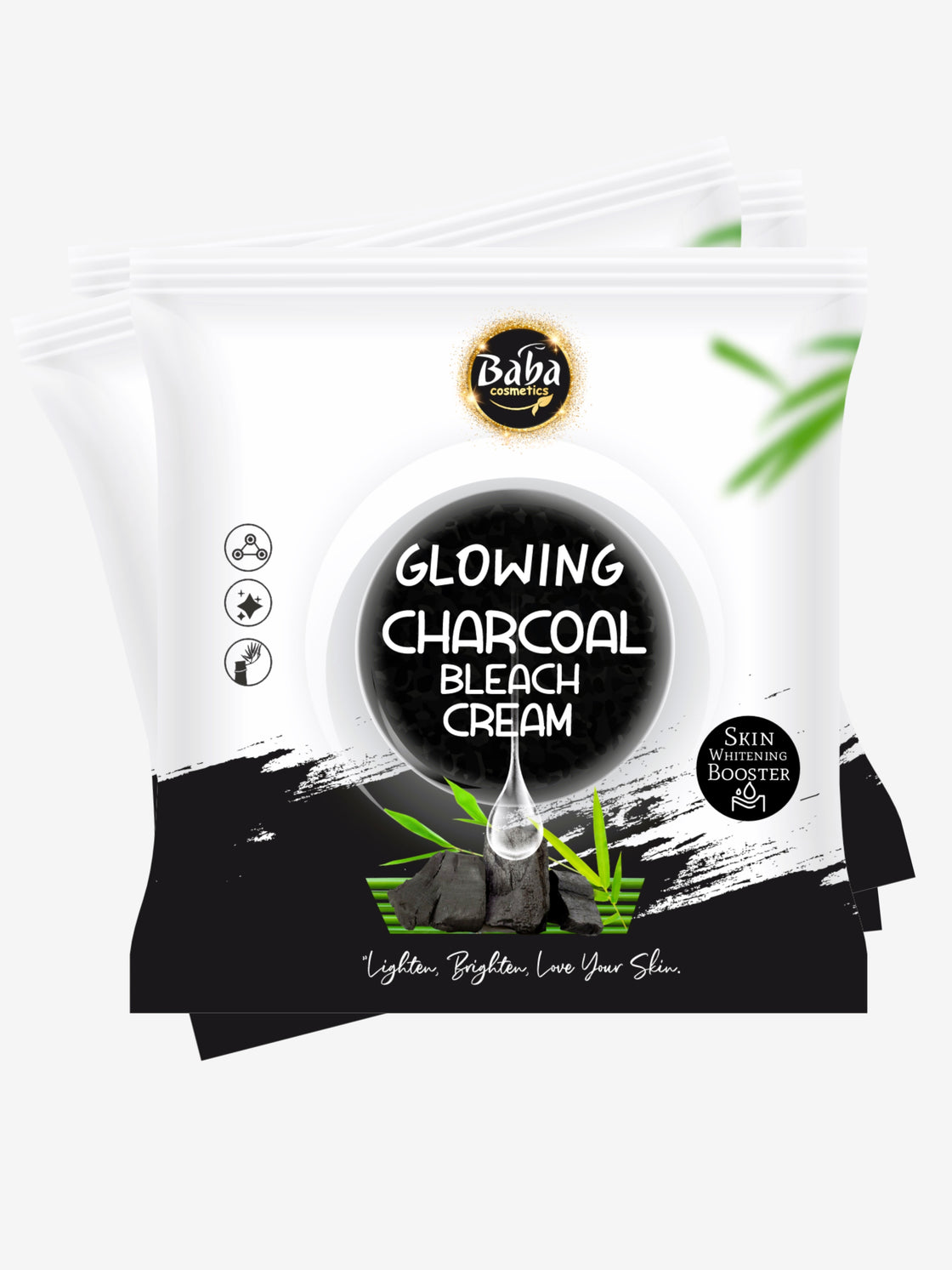 glowing Cream bleach charcoal (5 packs) - Babacosmetics