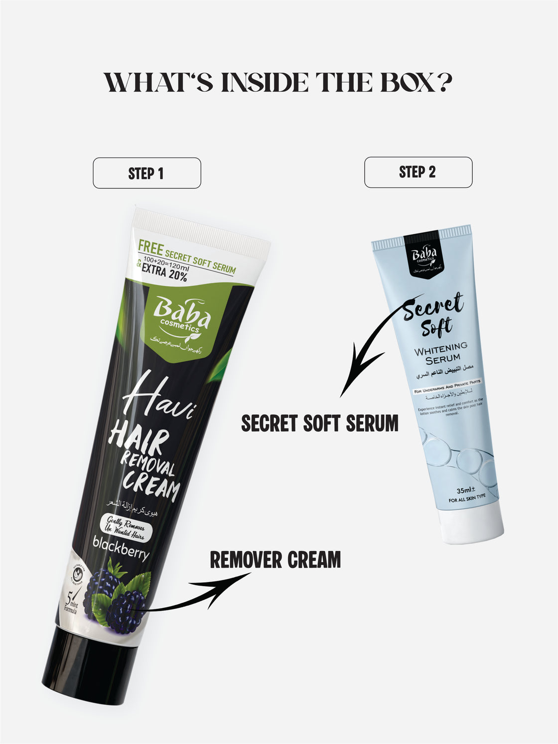 Hair Removal Cream black berry(with secret soft serum)