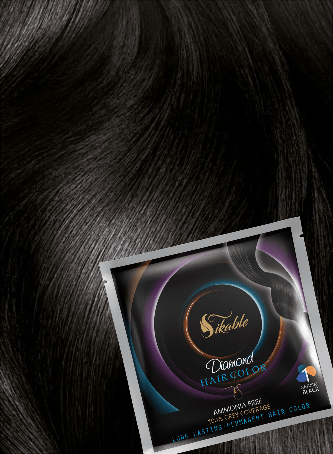 Sikable Hair Colors Natural Black 1.0 - Babacosmetics