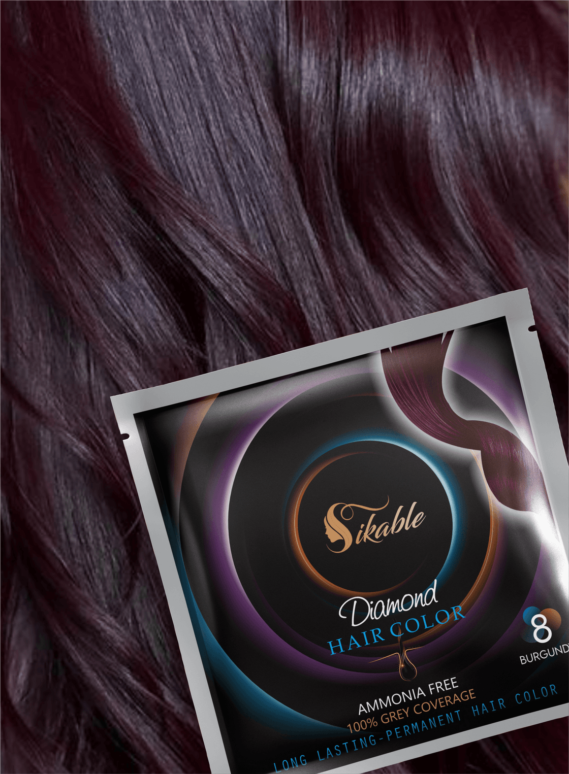 Sikable Hair Colors Burgendy 8.0 - Babacosmetics