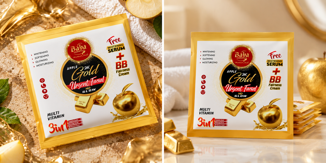 Baba Cosmetics 24K Gold Urgent Facial 5 Packs lifestyle images