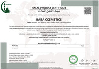 Baba Cosmetics Halal Certified certificate