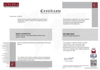 Baba Cosmetics ISO 9001:2015 certificate